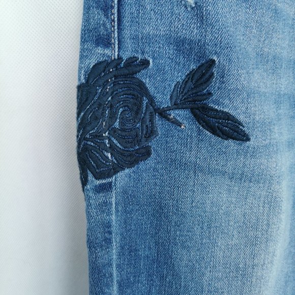 NWT Harper Heritage Floral Embroidered Straight Jeans Sz 27 - Picture 9 of 13